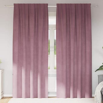vidaXL Verduisterende gordijnen 2 pcs Donkerroze 140 x 260, Verzenden, Nieuw, Roze