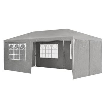 Partytent met zijwanden 3x6 m - Donkergrijs, Verzenden, Nieuw