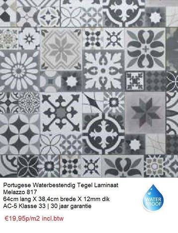 Portugees Tegel laminaat vloeren 2 X Decor v.a. €19,95m2, 75 m² of meer, Nieuw, Ophalen of Verzenden, Wit