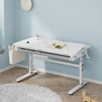 Kinderbureau Kuosa verstelbaar 54-76x120x60 cm grijs en wit, Verzenden, Nieuw