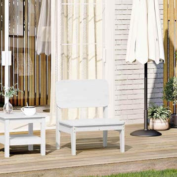 vidaXL Tuinstoel 60x52,5x72 cm massief grenenhout wit, Tuin en Terras, Tuinstoelen, Verzenden, Nieuw