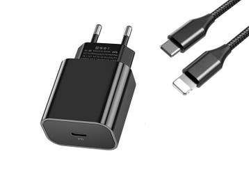 DrPhone Lunar Black 18W Lader - USB-C - 5V  - 1 Meter USB-C, Verzenden, Nieuw