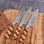 Keukenmes - Chefs knife - Gevouwen staal, kruis hout