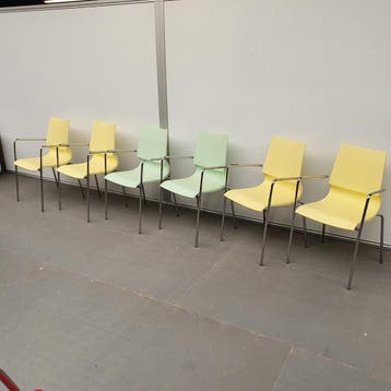 Ricciolina design max kunststof stoelen - geel en groen (all, Huis en Inrichting, Ophalen of Verzenden, Nieuw
