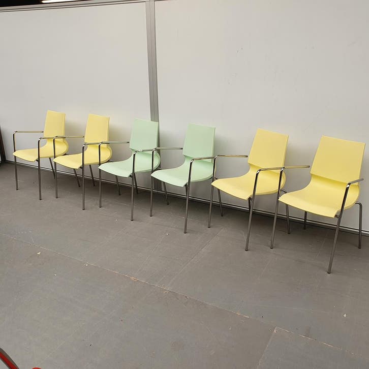 Ricciolina design max kunststof stoelen - geel en groen (all, Huis en Inrichting, Stoelen, Ophalen of Verzenden