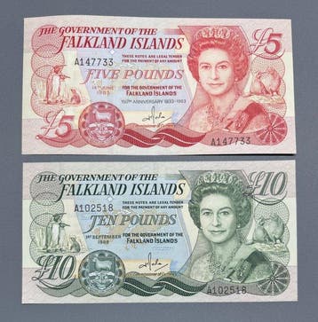 Falklandeilanden. - 5, 10 Pounds - 1983/1986 (Zonder
