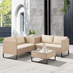 Loungeset / Tuinset Santorini - Polyrotan - Modulair - Crème, Verzenden, Nieuw