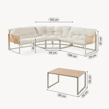 Loungeset Karg tuinset met kussens beige casa.pro, Verzenden, Nieuw