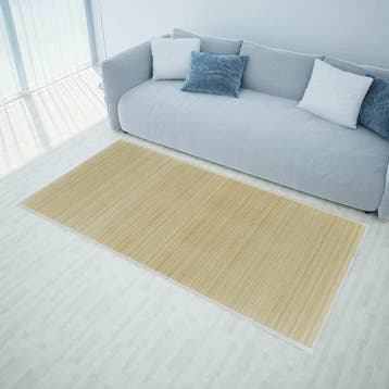 vidaXL Tapijt rechthoekig 80x200 cm bamboe naturel, Verzenden, Nieuw, Beige