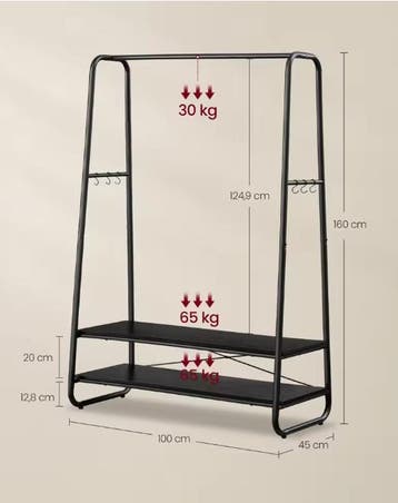 Jurkenstandaard met Planken – 6 Haken en Stevig Stalen Frame, Verzenden, Nieuw