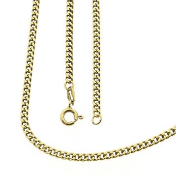 Gouden gourmetschakel ketting, Ophalen of Verzenden, Gebruikt, Goud, Goud