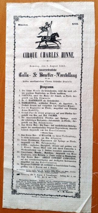 Amerikanische Clowns Gebrüder Daniels - Programmzettel auf