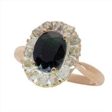 Ring - 18 karaat Geel goud - 2.60ct. tw. Saffier - Diamant -, Nieuw