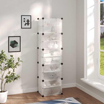 vidaXL Schoenenrek 44x31,5x153,5 cm polypropeen transparant, Verzenden, Nieuw