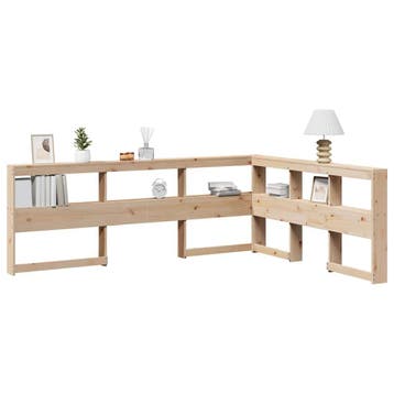 vidaXL Boekenkast Hoofdeinde L-vormig 160 cm massief, Verzenden, Nieuw, Bruin, Hout