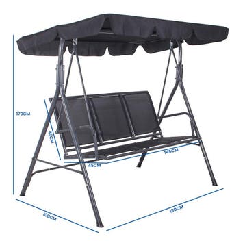 Schommelbank Tuinbank 3p | Onderhoudsvriendelijk | Beperk..., Tuin en Terras, Tuinstoelen, Ophalen of Verzenden, Nieuw, Metaal