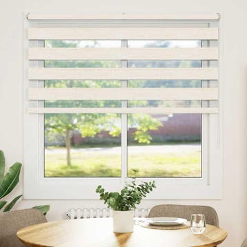 vidaXL Zebra rolgordijn 140x100 cm stofbreedte 135,9 cm, Verzenden, Nieuw, Beige
