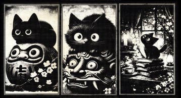 Æ (XX-XXI) - Set of 3 – “Jiji: Spirits of Fortune and Quiet, Nieuw