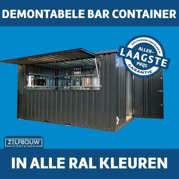 Barcontainer - Demontabele container met luifel - Buitenbar, Zakelijke goederen, Machines en Bouw | Keten en Containers