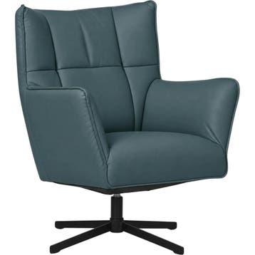 Leren draaifauteuil Lovely - Toledo Whale (blauw/grijs), Nieuw, Ophalen of Verzenden, 75 tot 100 cm, Eigentijds, Modern, Retro, Vintage