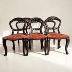 Eetkamerstoel (6) - Mahonie - Queen Anne eetkamerstoelen