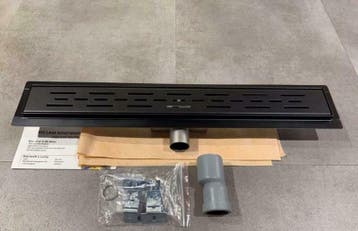 douchegoot douchedrain zwart 60 70 80 90 en 100 cm, Verzenden, Nieuw, Rvs, Douche