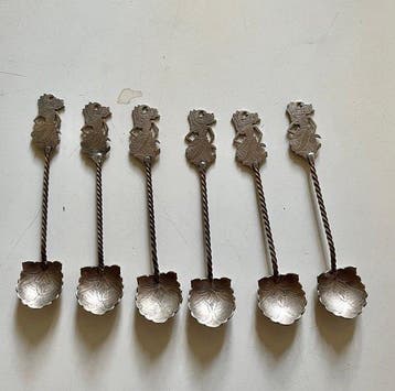 Lepel (6) - .800 zilver - theelepels, Antiek en Kunst, Antiek | Goud en Zilver