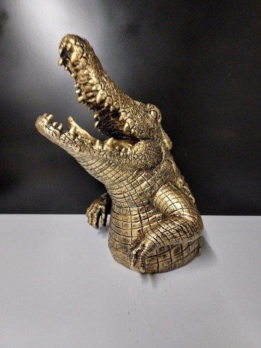 Beeld, crocodile head - 44 cm - polyresin, Antiek en Kunst, Kunst | Designobjecten