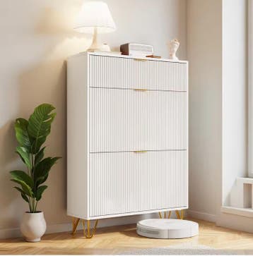Smal Wit Schoenenrek met Lade en Deuren – 80×24×118.5 cm, Huis en Inrichting, Kasten | Schoenenkasten, Verzenden, Nieuw
