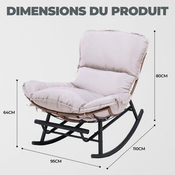 Schommelstoel - Fauteuil met armleuning - Relaxfauteuil - Re, Verzenden, Zo goed als nieuw