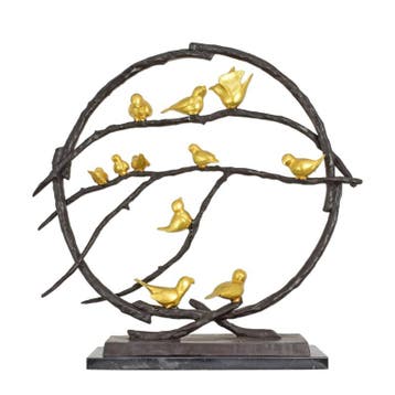 A MODERNIST BRONZE SCULPTURE OF BIRDS IN A TREE (Interieur), Verzenden, Nieuw