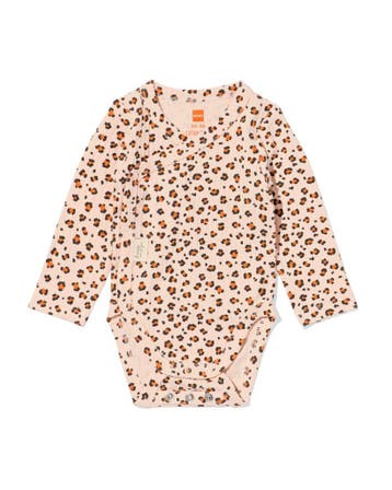 HEMA Newborn meegroei overslagromper rib dieren zalmroze, Verzenden, Nieuw