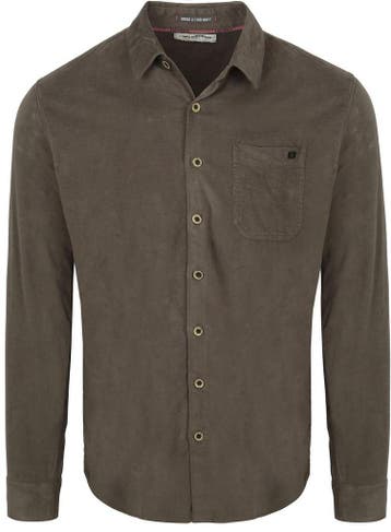 No Excess Fine Corduroy Overhemd Dark Clay maat M Heren, Kleding | Heren, Verzenden, Nieuw, Overige kleuren, No Excess