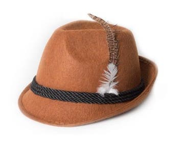Oktoberfest hoed bruin, Verzenden, Nieuw, Feestartikel