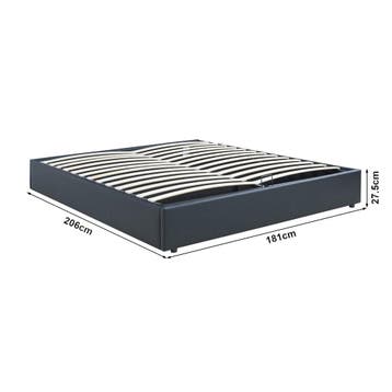 Tweepersoonsbed Nola met matras kunstleer 200x180 cm zwart [, Verzenden, Nieuw