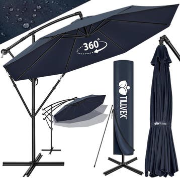 Zweefparasol - Tuinparasol - Parasol 350 cm - Met voet - Met, Verzenden, Zo goed als nieuw
