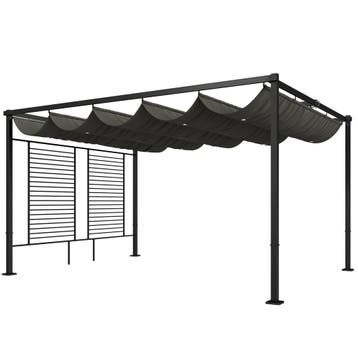 Pergola 3,87 X 2,97 M Terrasoverkapping Met Schuifdak, 2 Pri, Verzenden