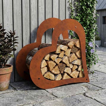 vidaXL Haardhoutrek 41 x 40 x 20 cm weervast staal, Verzenden, Nieuw