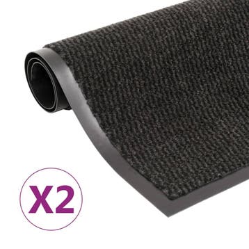 vidaXL Droogloopmatten 2 st rechthoekig getuft 60x90 cm, Verzenden, Nieuw