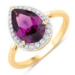 Ring - 14 karaat Geel goud - 2.66ct. tw. Granaat - Diamant -, Nieuw