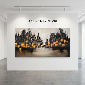 Monika Spiewak - Abstract City - Oil Painting Stretched On