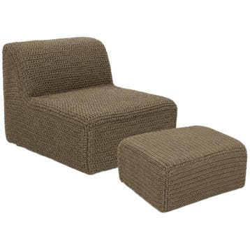Flamant Tuinset Fauteuil En Poef Kaylani - Nieuw in, Tuin en Terras, Tuinsets en Loungesets, Ophalen of Verzenden, Nieuw, Aluminium