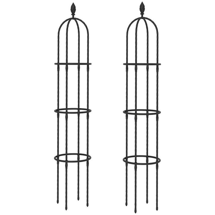 Tuin Klimhulp 2-delige Set 174 Cm Obelisk Klimhulp Van Staal, Tuin en Terras, Planten | Bomen, Verzenden