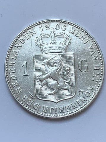 Nederland. Wilhelmina. 1 Gulden 1906