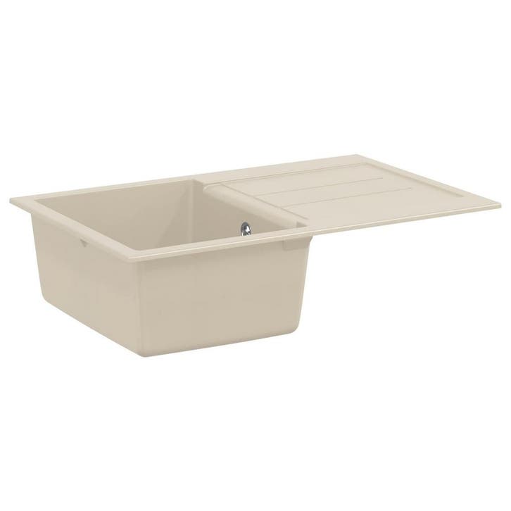 vidaXL Wasbak Beige 780 x 500 mm 80% Kwarts en 20% Hars, Doe-het-zelf en Verbouw, Sanitair, Nieuw, Verzenden