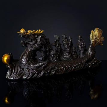 drakenboot met de Acht Onsterfelijken (, Ba Xian) - Brons