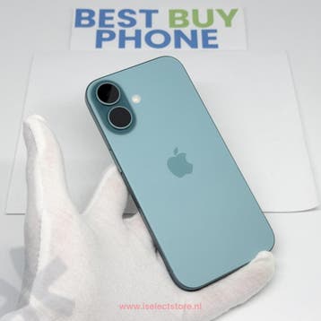 iPhone 16 128GB Blauw / 93% batt / 12 mnd garantie, 128 GB, IPhone 16, Zo goed als nieuw, Zonder simlock