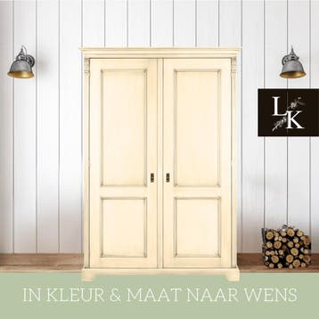 Landelijk klassieke kast, kledingkast, tweedeurskast legkast, Huis en Inrichting, Kasten | Kledingkasten, 100 tot 150 cm, 200 cm of meer
