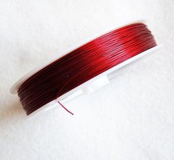 RVS Rijgdraad met nylon coating 0,38 mm x 100 meter rood..., Hobby en Vrije tijd, Ophalen of Verzenden, Nieuw, Kraal
