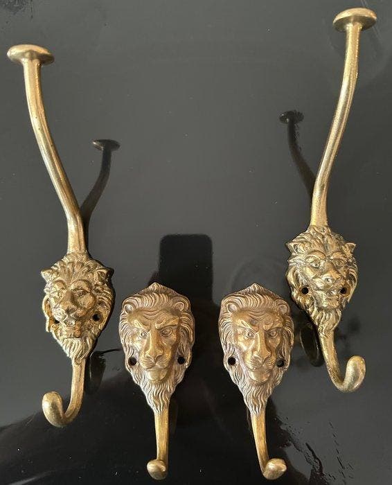 Set kapstokhaken (4) - Messing, Antiek en Kunst, Curiosa en Brocante